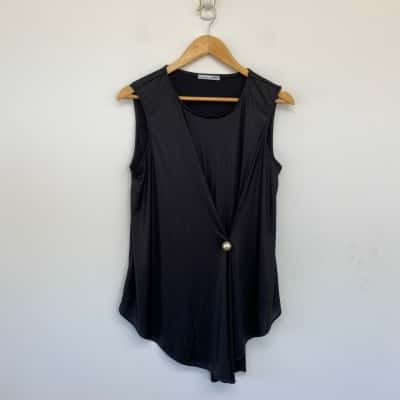 Zara Black Sleeveless Tank Top  Size L 
