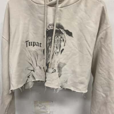 Tupac Womens  Size L Hoodie Cream 