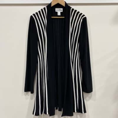 Joseph Ribkoff Womens  Size 16 Open Jacket Black  / White 