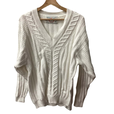  Oringinal Oke Corporation Unisex V-Neck Jumper White (ha)