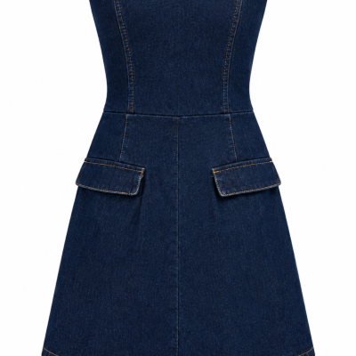 Missguided Strapless Denim Mini Dress – Size L 