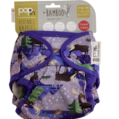 Pop In One Size Reusable Nappies Bamboo 8 Pack BoxMulticoloured 