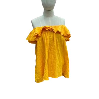 Country Road Womens Size 8 Turmeric Ruffle Top