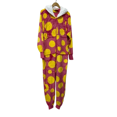 Oodie Womens  Size M / S Onesie Pink  / Polka Dot / Yellow 