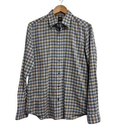 Boss Hugo Boss Mens Size M Blue Checked Shirt