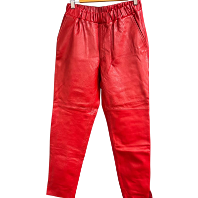Vintage ‘Leather Splenor’ Red Leather Pants - size 10
