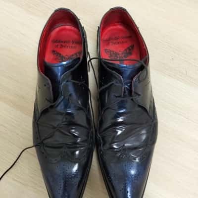 Jeffery West Hand Made In Italy  Mens  Size 10 Navy Blue Shoes VGUC