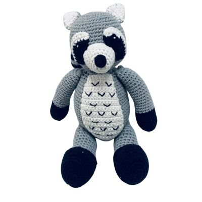 La De Dah crochet raccoon soft toy