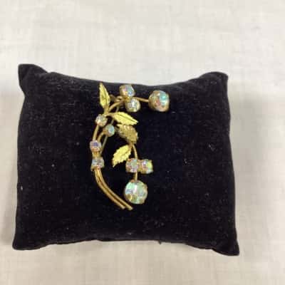 Vintage - Aurora Borealis Crystals Brooch 