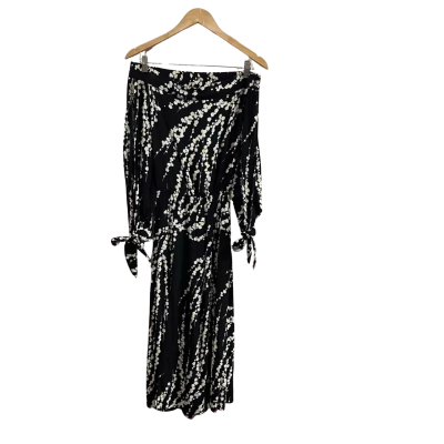  Womens  SWFBOUTIQUE Size M Wynona Dress Black Blossom Print 