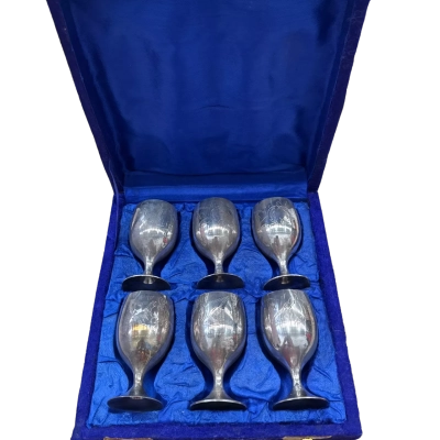 1960 Silver Plated Glasses, Antique Glasses Silver Filled, Silver Plated, Silver Plated Antique Glasses, Vintage Liqueur Glasses