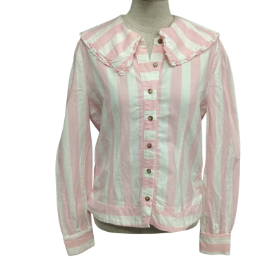  Jericho Road  Size 8 Long Sleeve Shirt Pink  / Striped / White 