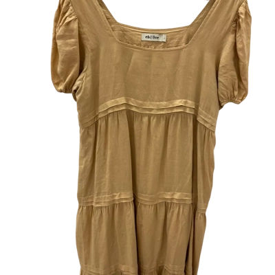 Eb& Ive  Womens  Size L Short Sleeve Dress  Mustard 
