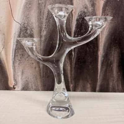 Nachtmann Fine Bavarian Crystal. Three Arm Candle Stick Holder.    