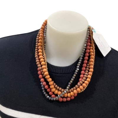 Blue Illusion Brown Multi Strand Necklace 