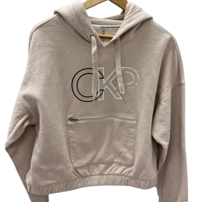 Calvin Klein Womens  Size L Cropped Jumper / Hoodie Beige 