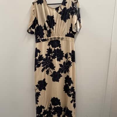 Perri Cutten Irina Size 14 Silk Cocktail Drrss