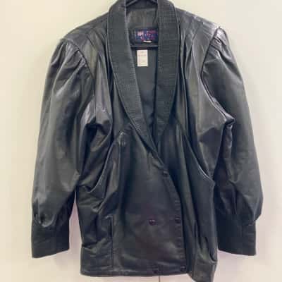  Womens  Size S Leather Jacket Black  