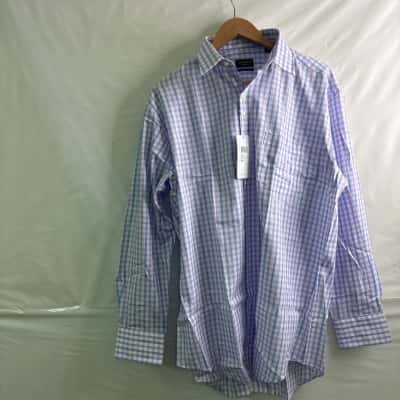 Van Heusen Mens Size 40 Checked Shirt Blue / Checked / Pink BNWT