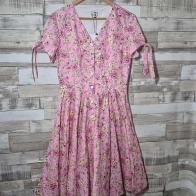  Womens Nineteen 50 Size L Floral / Pink  Dress