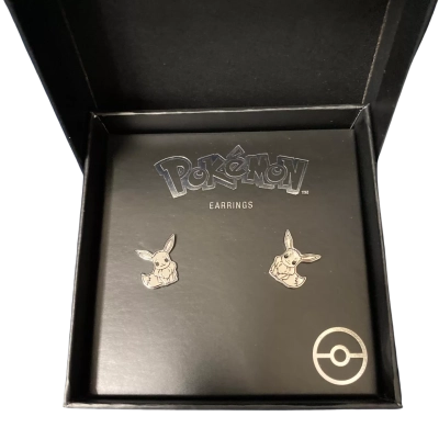 Kids Zing Pop Culture Pokemon earrings. Rhodium plated Evee.