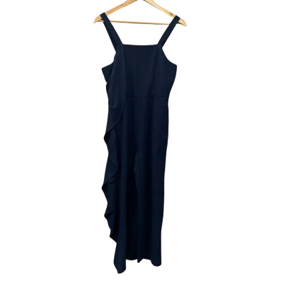 Bardot Junior Carissa Black Jumpsuit One Pocket and Ruffles Size 16 