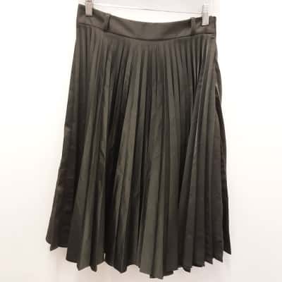 Kate Sylvester Black/Grey Satin Finish Sunray pleat Skirt