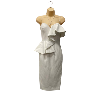 Sheike Cloud Dancer /Shoestring Straps Dress Size 6 Ivory 