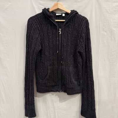 JLO Black Glittery Zip Up Jacket Size XL