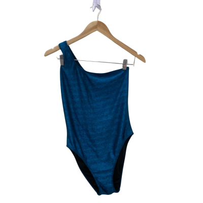 BlackMilk Womens  Size L Teal One Sleeve Bodysuit