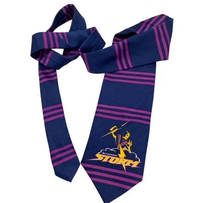 NRL Mens Melbourne Storm Tie Navy Blue / Purple 
