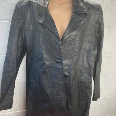  Womens  Size 16 Leather Jacket Black  