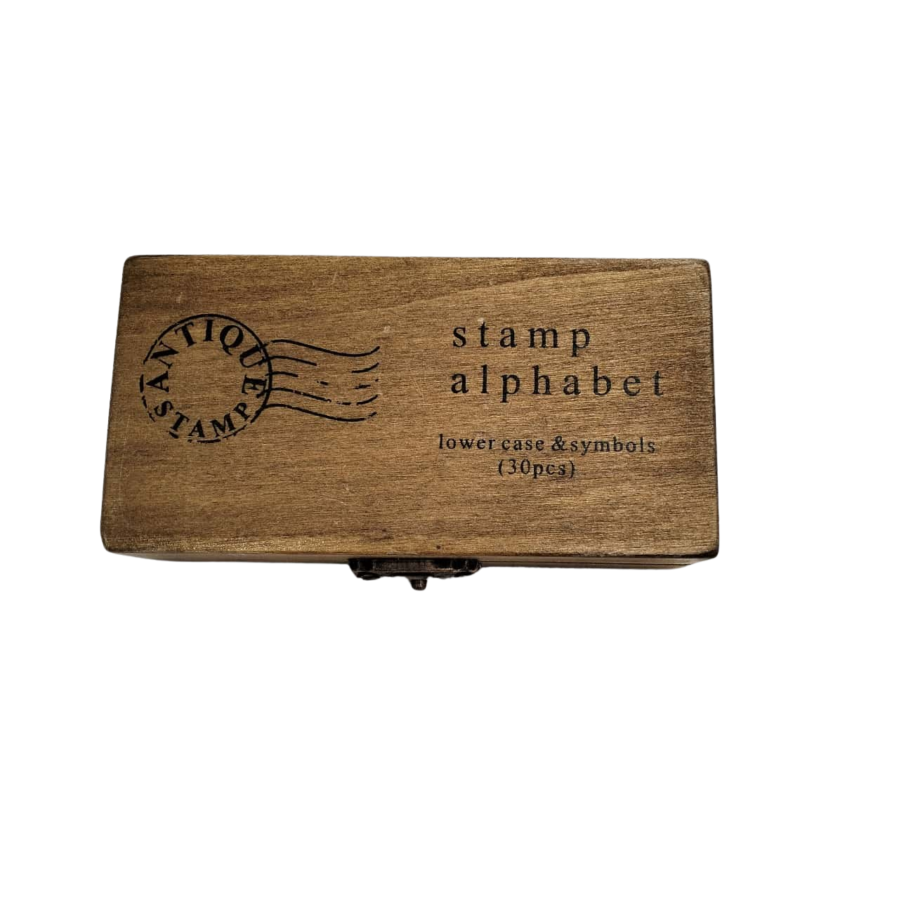 Vintage Wooden Alphabet Stamp Set with Storage Box (s)