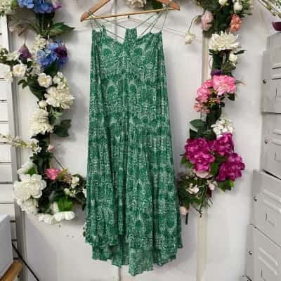 Morrison Womens  Size 1 / 10 / 2 / 8 Sleeveless Dress  Green / Pattern 