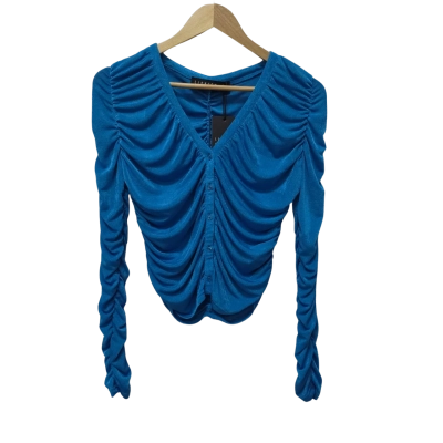 Lioness Womens  Size 12 Button Up Top / Long Sleeve Top Blue 
