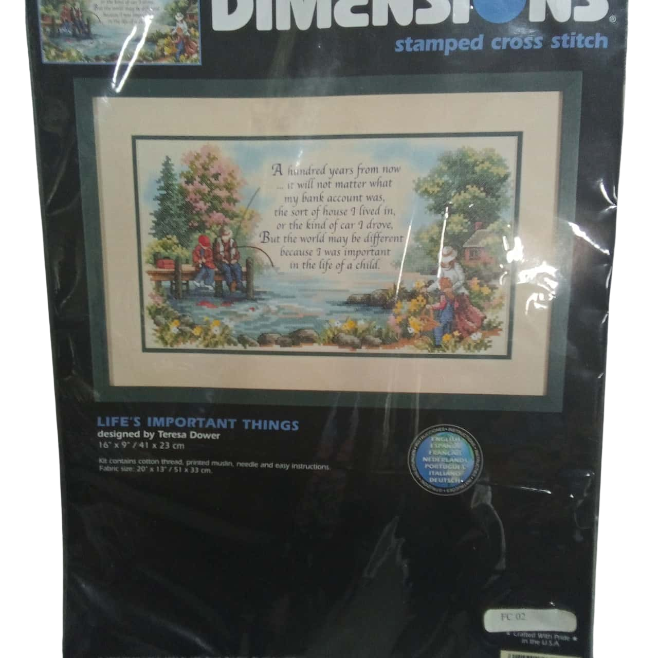 Life's Important Things 16" x 9" Stamped Cross Stitch Kit Complete