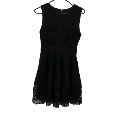 Forever New Womens Size 8 Short Sleeve Dress Black  