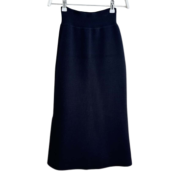 Scanlan Theodore Womens High Waist Flared Knee-Length A-line Knit Skirt Size XS  Black  