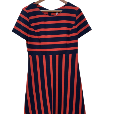 Hugo Boss Womens  Size 10 Cocktail Dress Black  / Burnt Orange / Navy Blue / Orange 