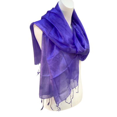 Lalaque Womens One Size Silk Scarf Purple 