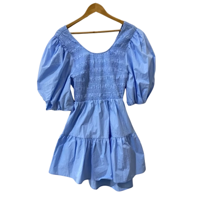 Seed Womens  Size 14 Open Back Mini Dress Light Blue