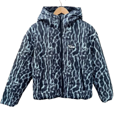 Nike Black/Grey Leopard Print Puffer Jacket Size XS 