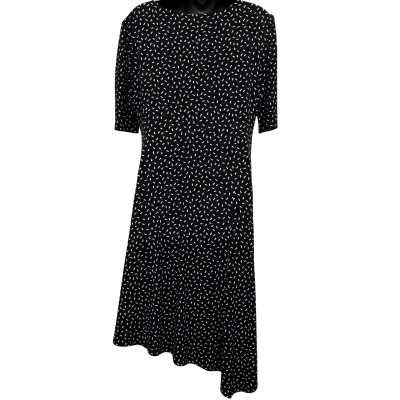 Anthea Crawford Women's  Size 14 Midi / Short Sleeve Dress / Black &  White Pattern 