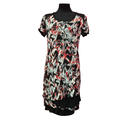 Capture Womens  Size 14 Black  / Red Lined Multi Layer Dress