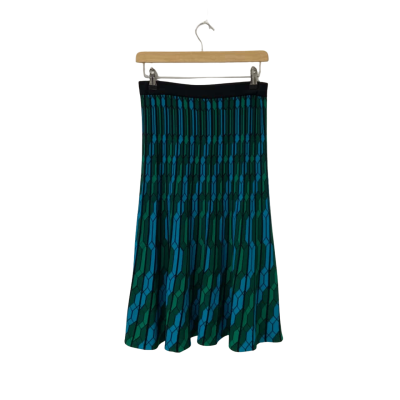 Veronika Maine Womens  Size M A-Line Skirt Blue / Green 