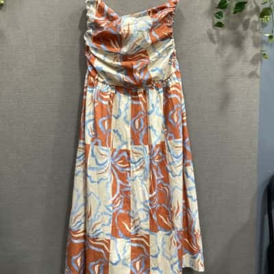 BNWT Pepper Mayo  Womens  Size 18 Maxi Dress Orange Blue Floral 