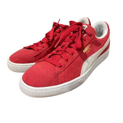 Mens Puma Suede Classic+ "High Risk Red-White" Shoes Size 7