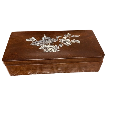 Mother of Pearl Inlaid Trinket Box with a Lacquer Finish