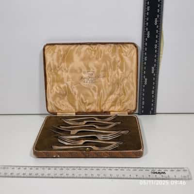 Vintage Pastry Forks Set in Presentation Box 