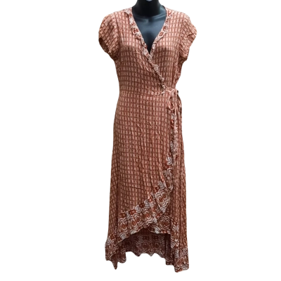 TALISMAN Size S Short Sleeve Wrap Dress